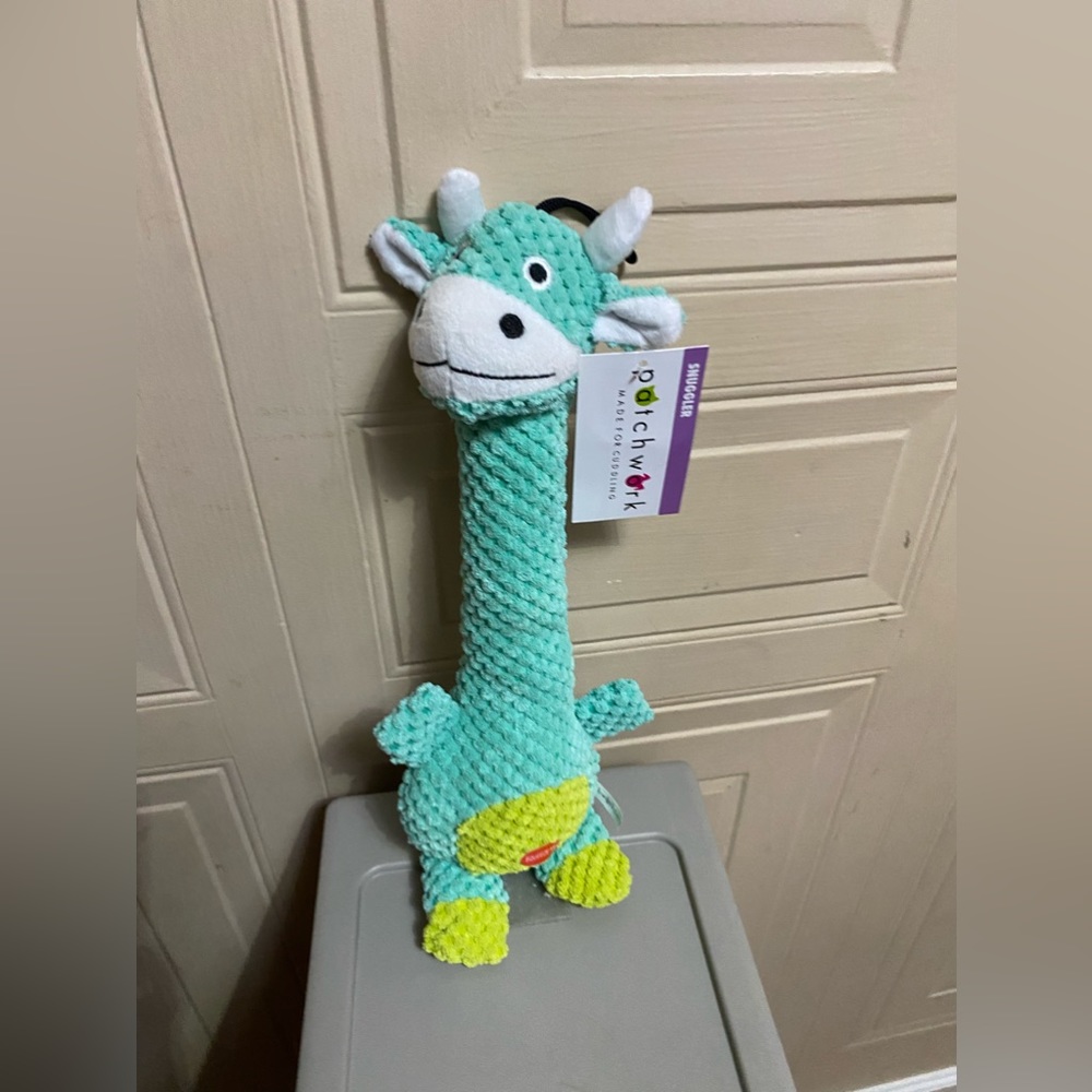 Brand New Patchwork Snuggler Dog Toy With Squeaker 14”